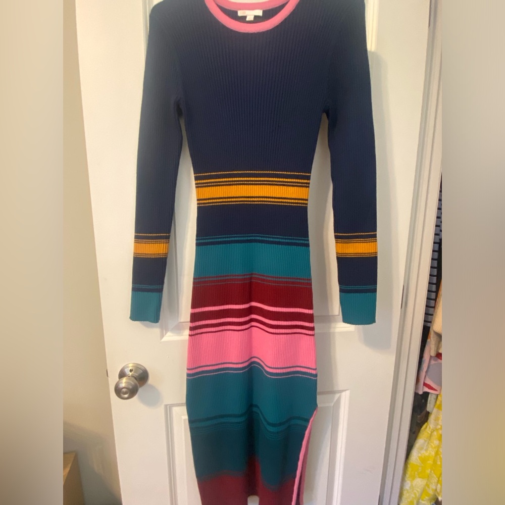 Midi sweater dress with side slit